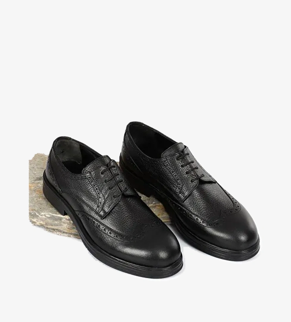 Platinum Hakiki Deri Yuvarlak Burun Bağcıklı Günlük Erkek Ayakkabı 01938 - Görsel 1