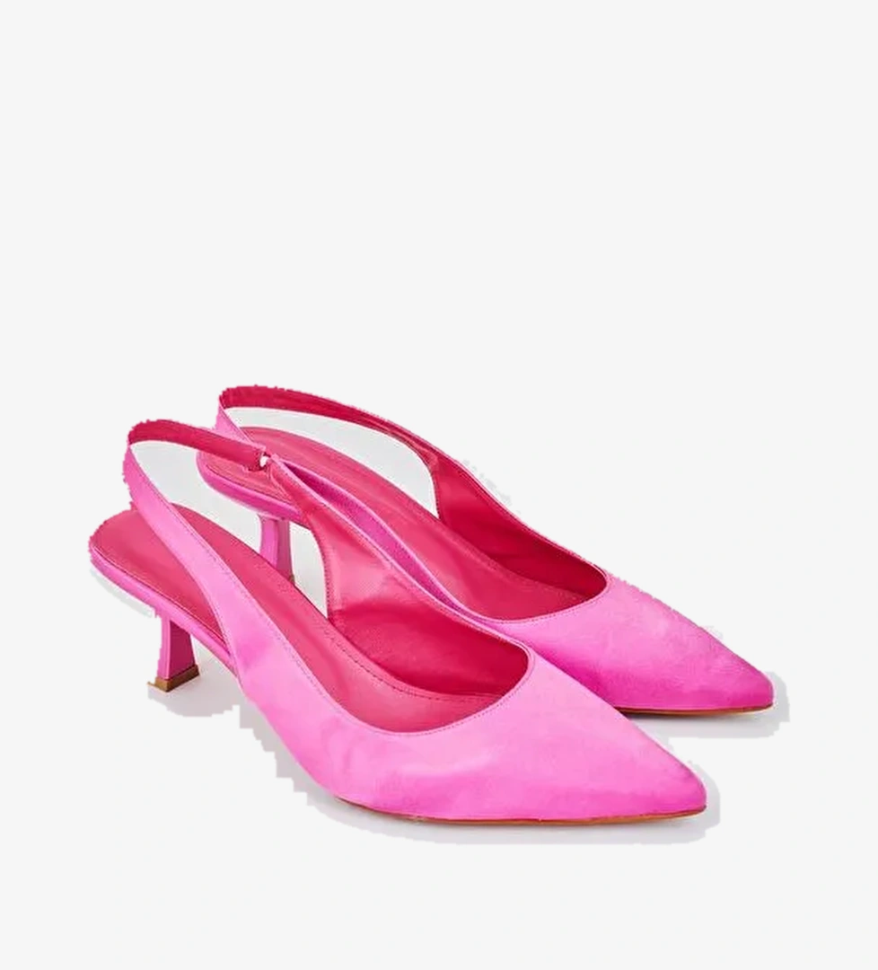 Arkası Açık Fuşya Stiletto - Görsel 1