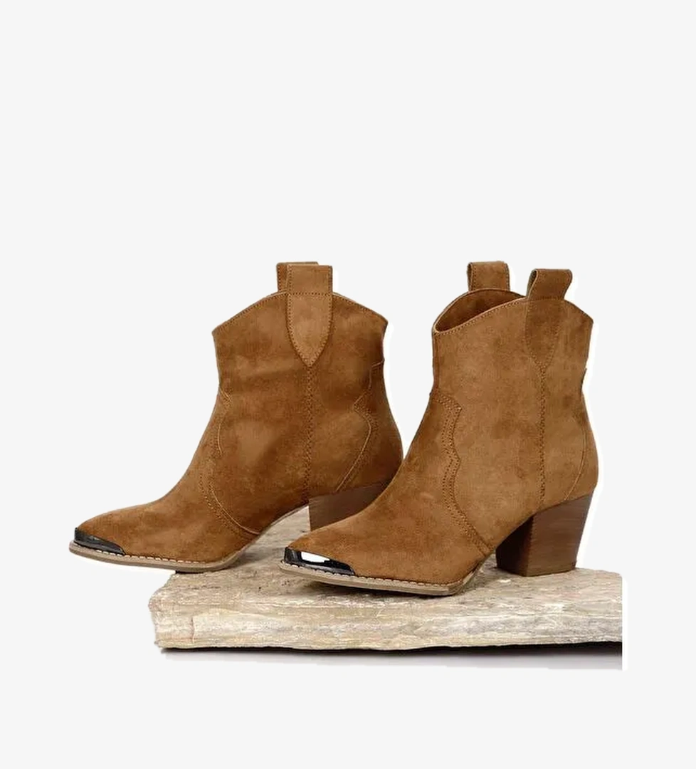 Sivri Burun Topuklu Western Kovboy Kadın Günlük Bot 32133 - Görsel 1