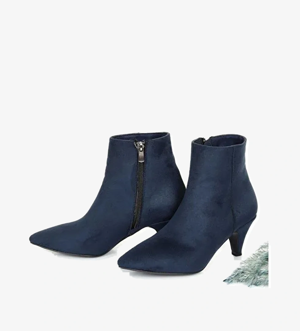 Sivri Burun İnce Topuklu Fermuarlı Kadın Günlük Bot 32132 - Görsel 1