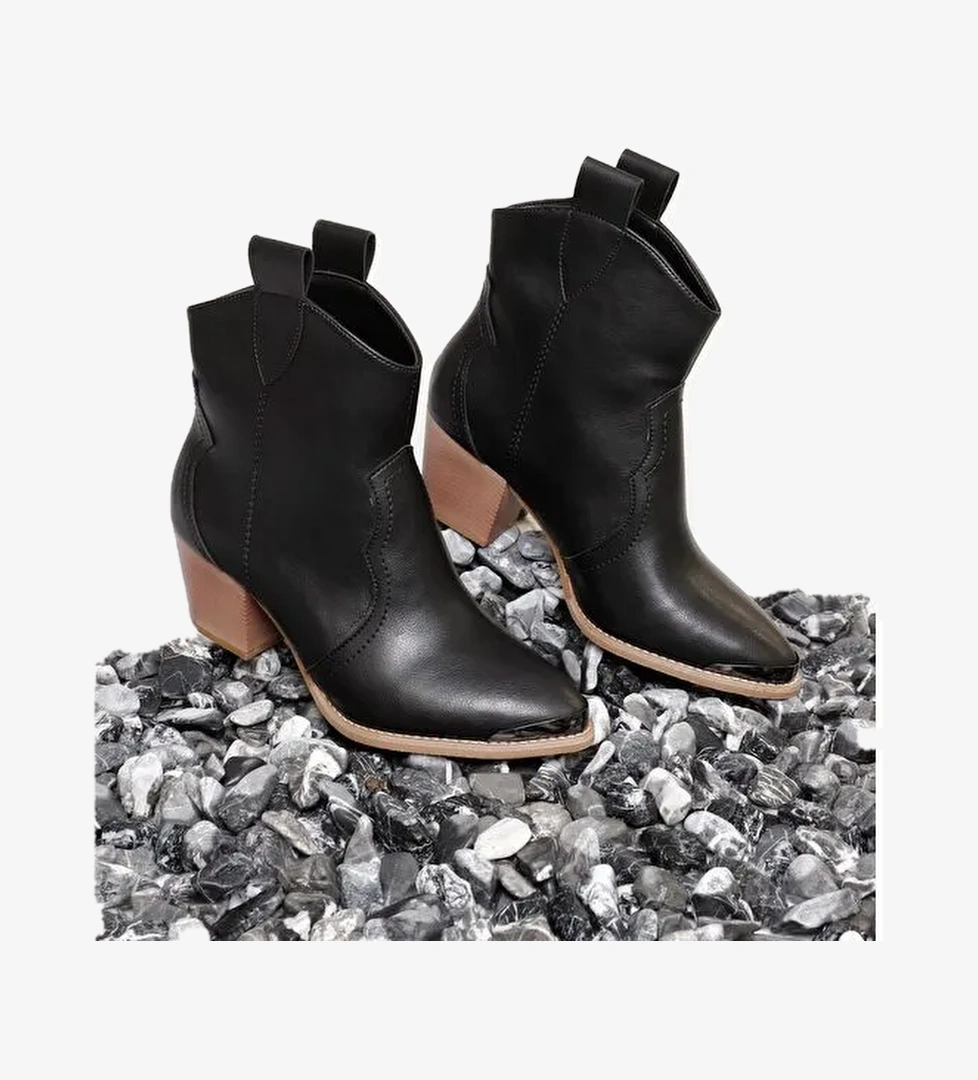 Sivri Burun Topuklu Western Kovboy Kadın Günlük Bot 32133 - Görsel 1