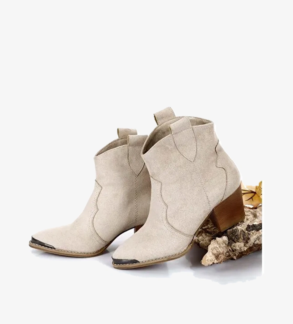 Sivri Burun Topuklu Western Kovboy Kadın Günlük Bot 32133 - Görsel 1