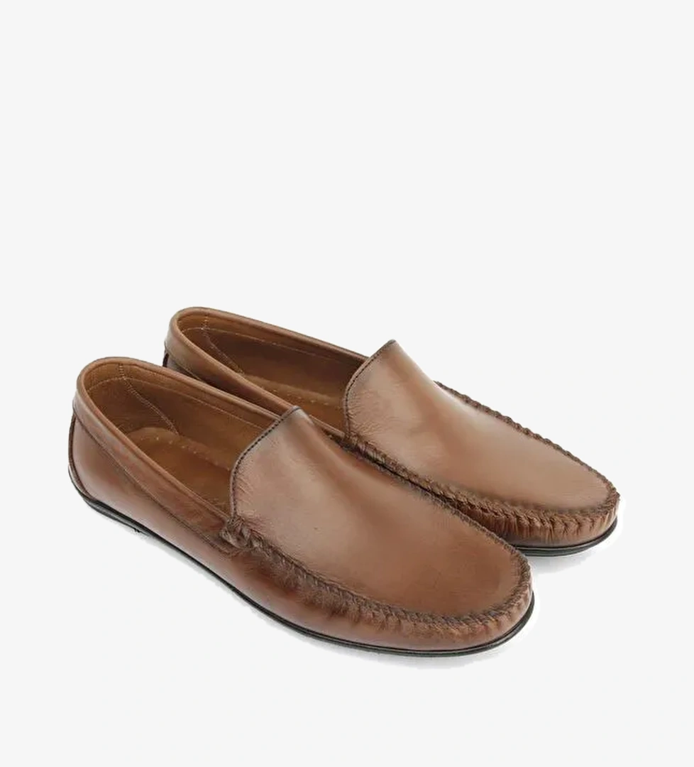 Hakiki Deri Yuvarlak Burun Günlük Erkek Ayakkabı 01006 - Görsel 1