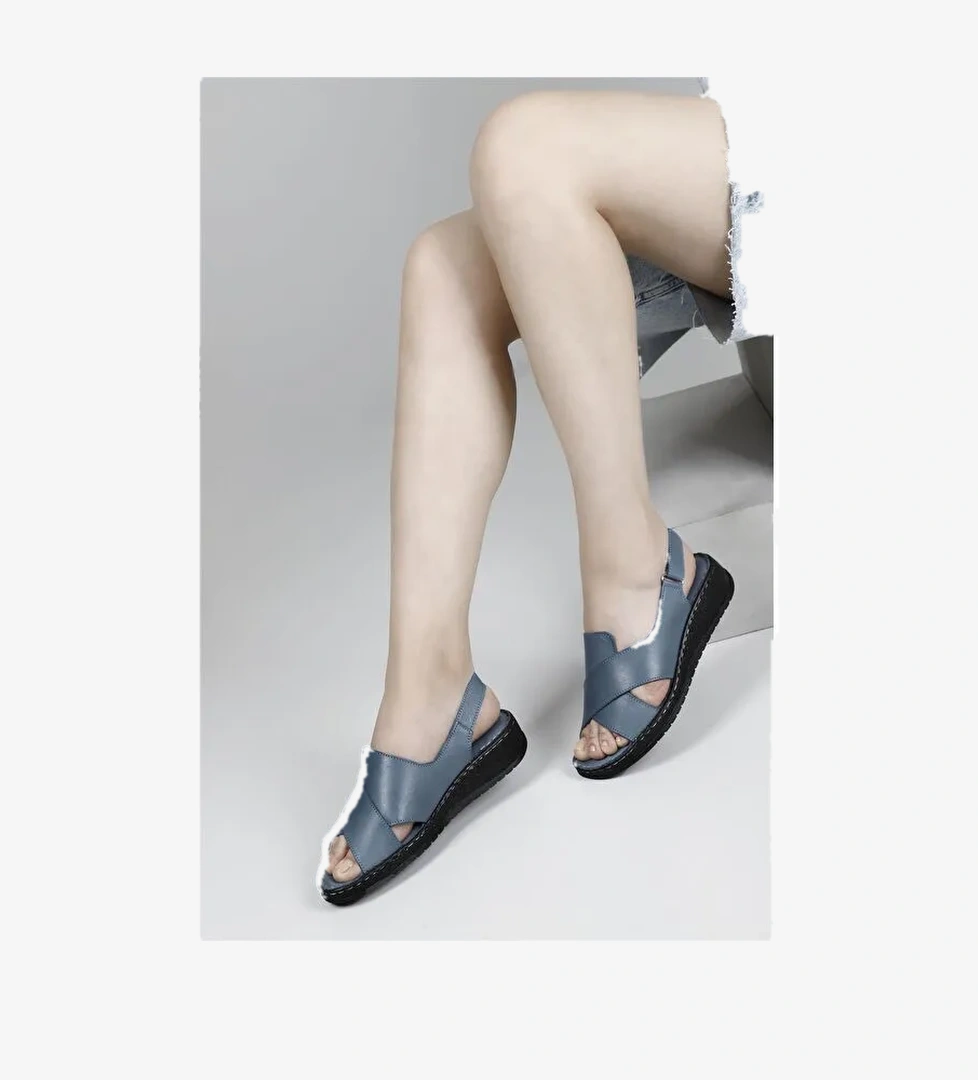 Gönderi̇(r) Hakiki Deri Dolgu Taban Sandalet 45836 model görseli