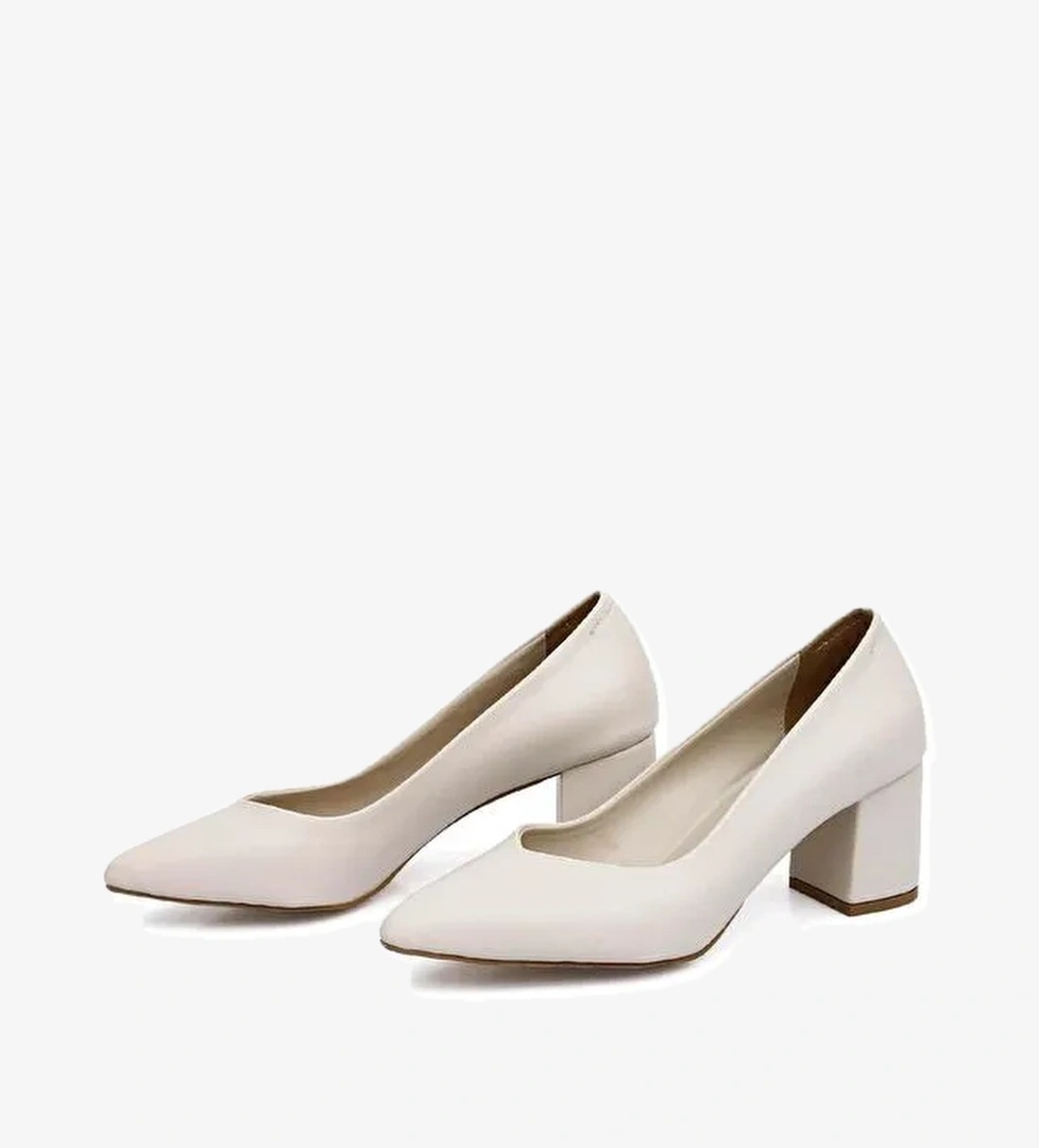 Sivri Burun Orta Kalın Topuklu Kadın Ayakkabı 38918 - Görsel 1