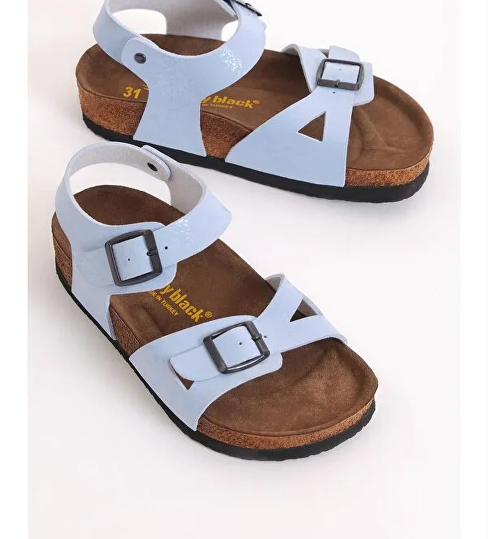 Tonny Black Çocuk Unisex Rahat Kalıp Poli Taban Çift Tokalı Sandalet model görseli