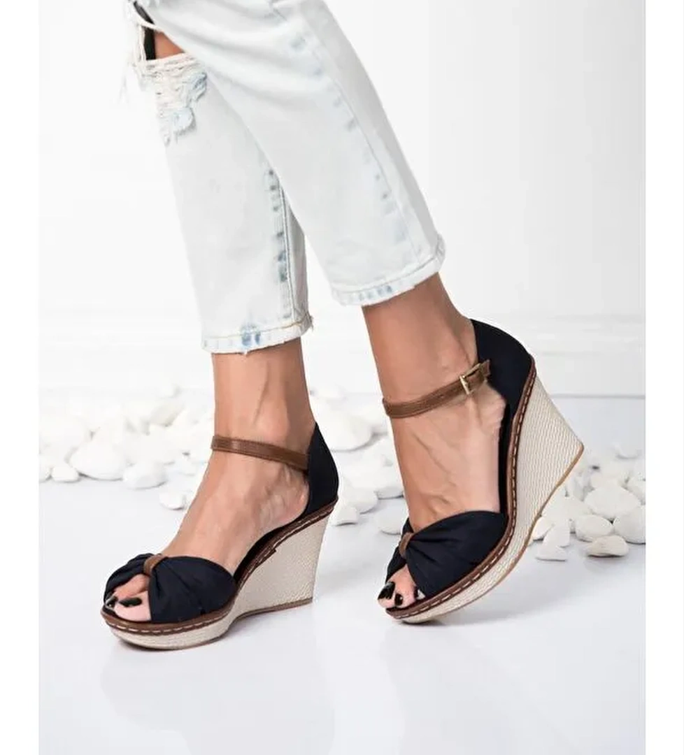 9674040505 Lacivert Dolgu Taban Kadın Ayakkabı