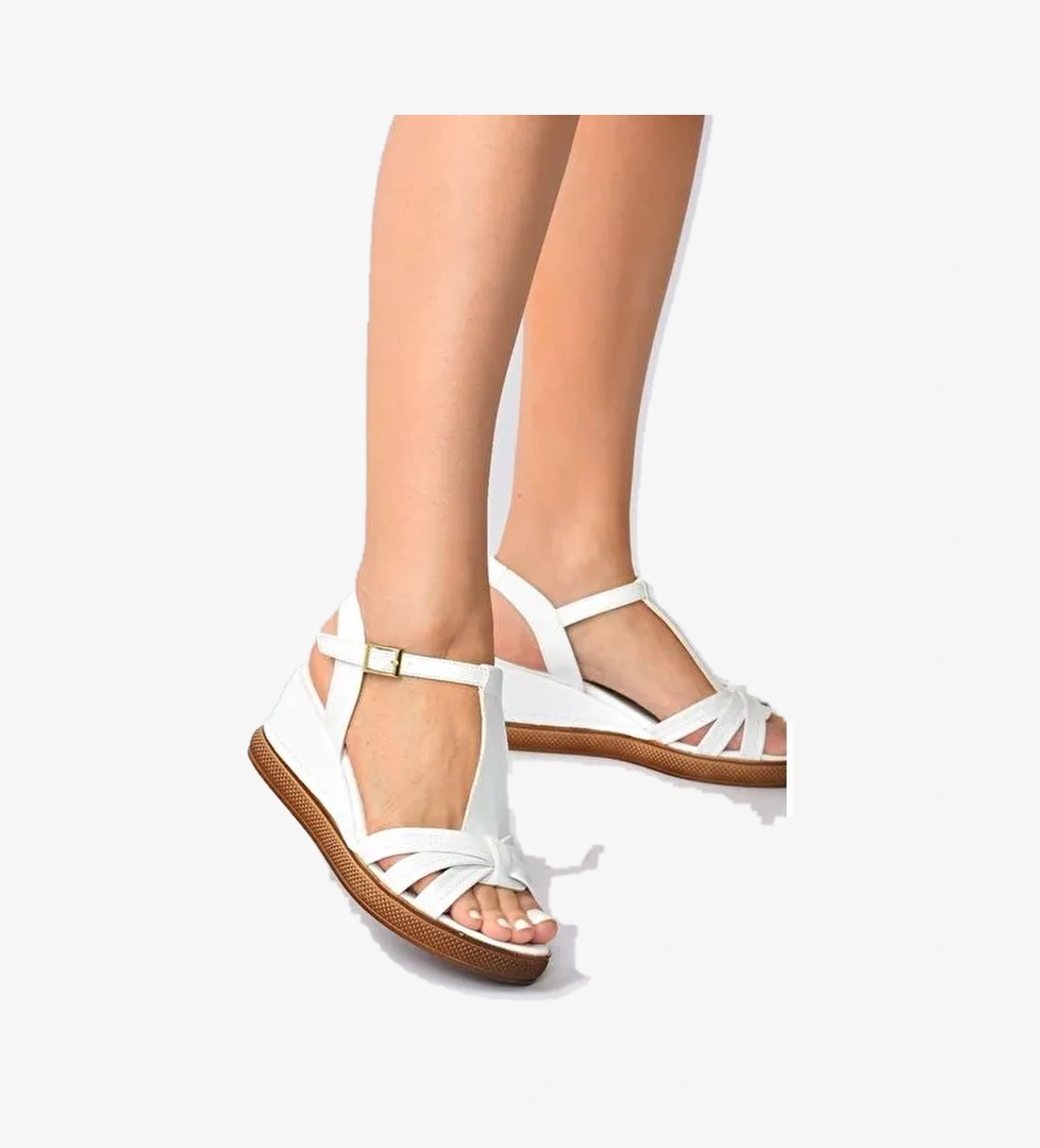 K674305309 Beyaz Dolgu Taban Kadın Ayakkabı