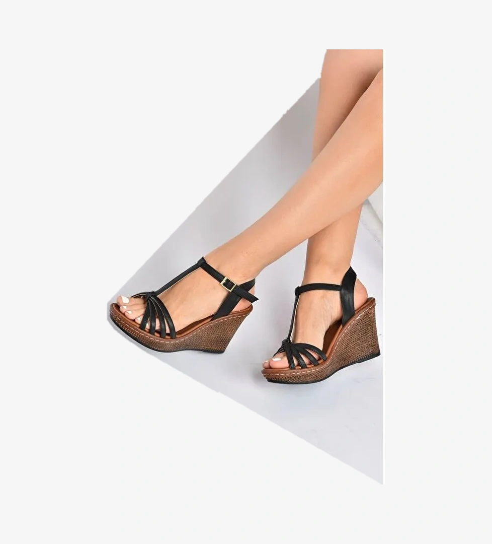 K674041109 Siyah Dolgu Taban Kadın Ayakkabı