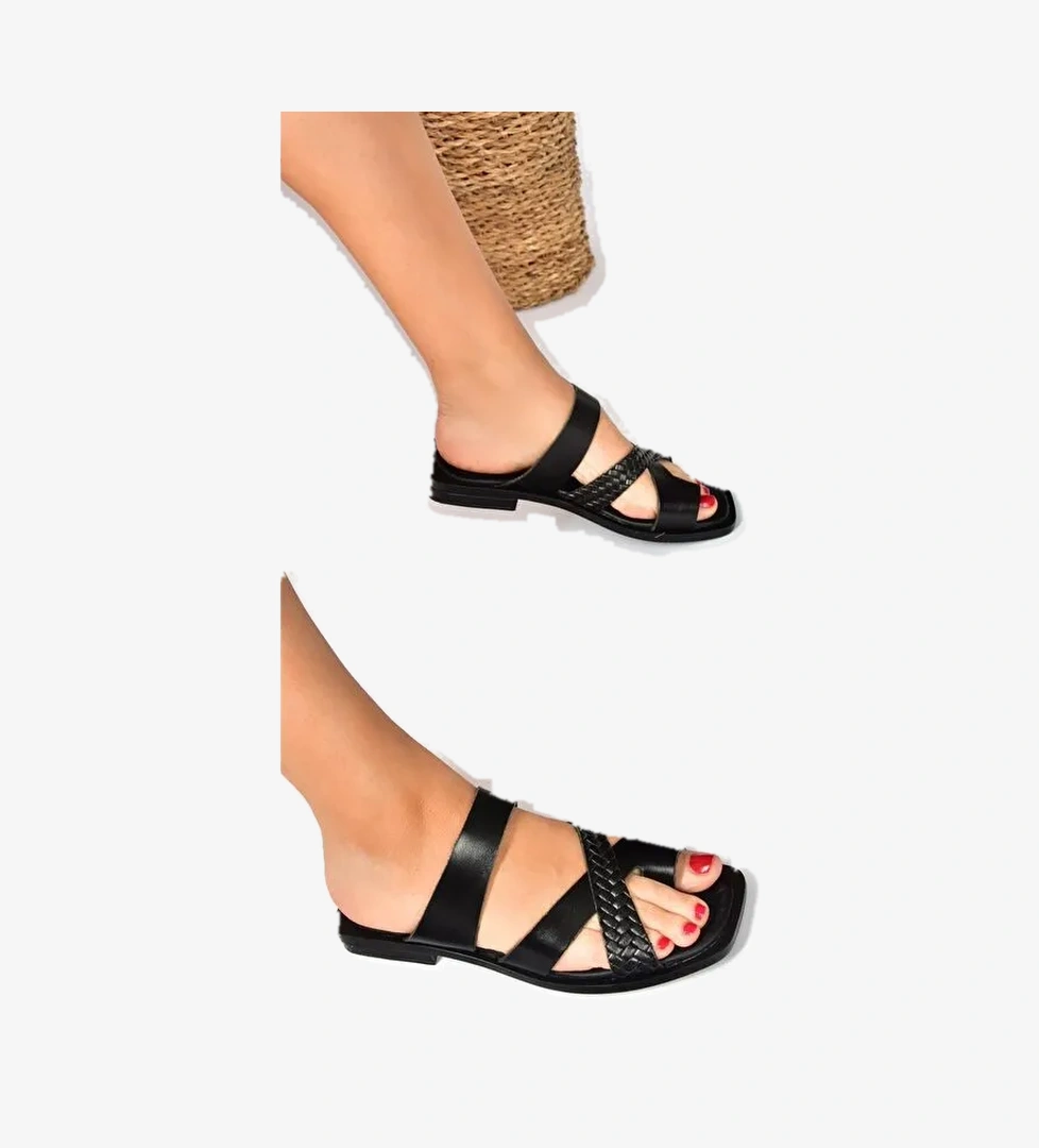 P291039603 Siyah Kadın Terlik - Görsel 1