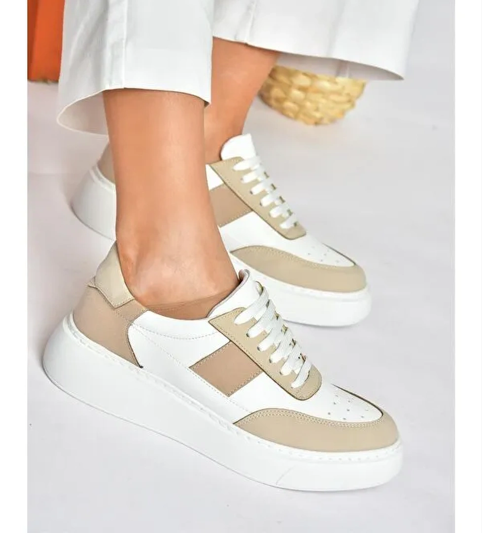P274048809 Beyaz/Bej Kadin Sneakers