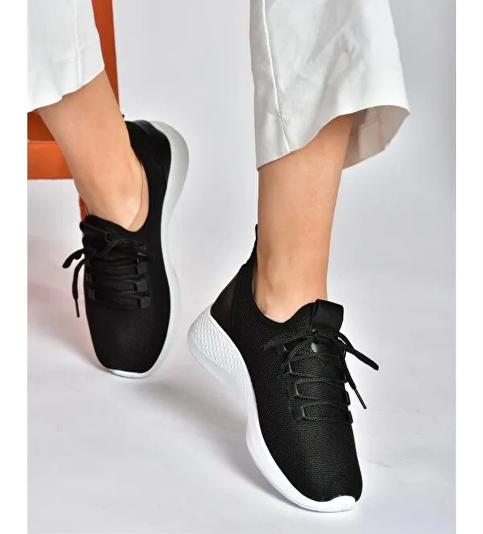 P239200804 Siyah/Beyaz Kadın Sneakers - Görsel 1