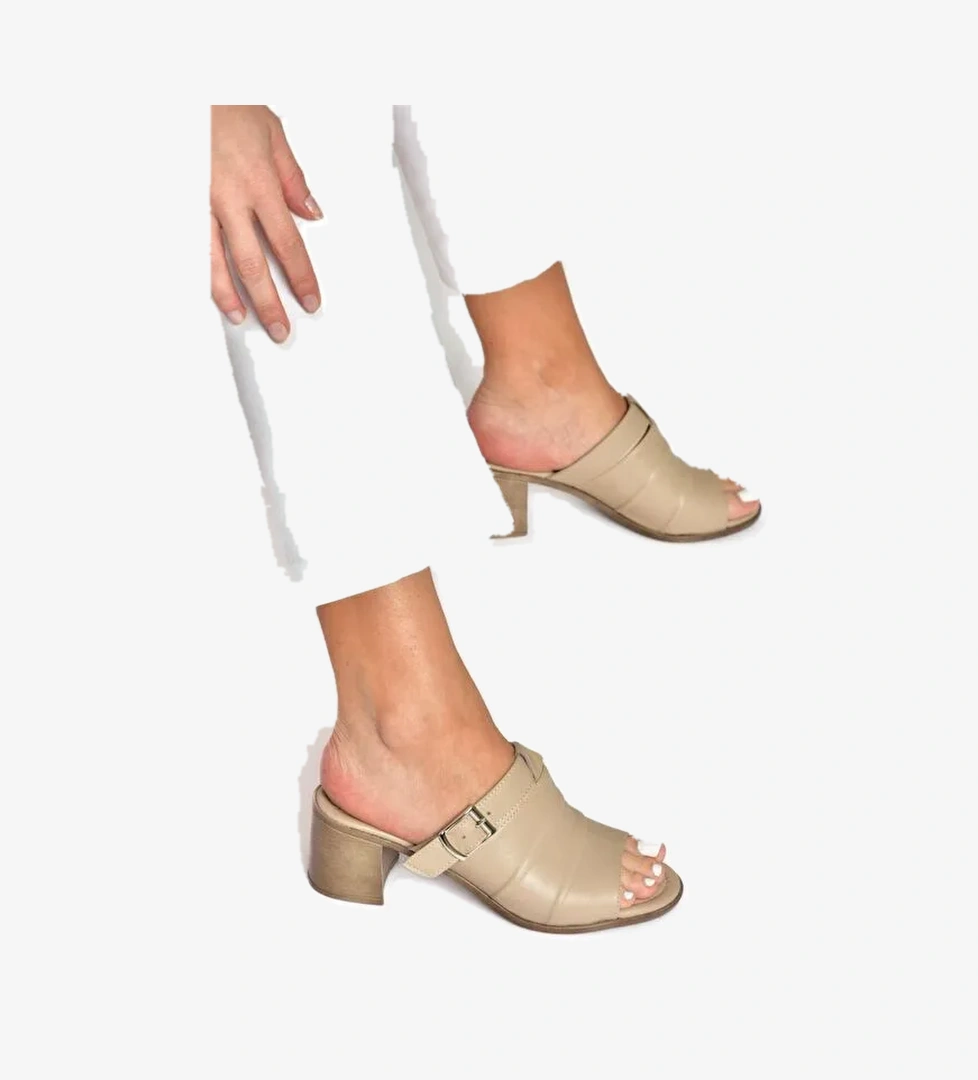 Fox Shoes P555450903 Vizon Siyah Kadın Terlik model görseli