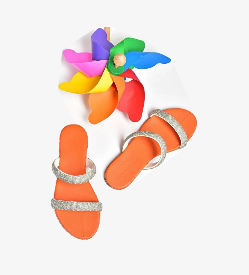 M272003509 Turuncu Kadın Terlik - Görsel 1