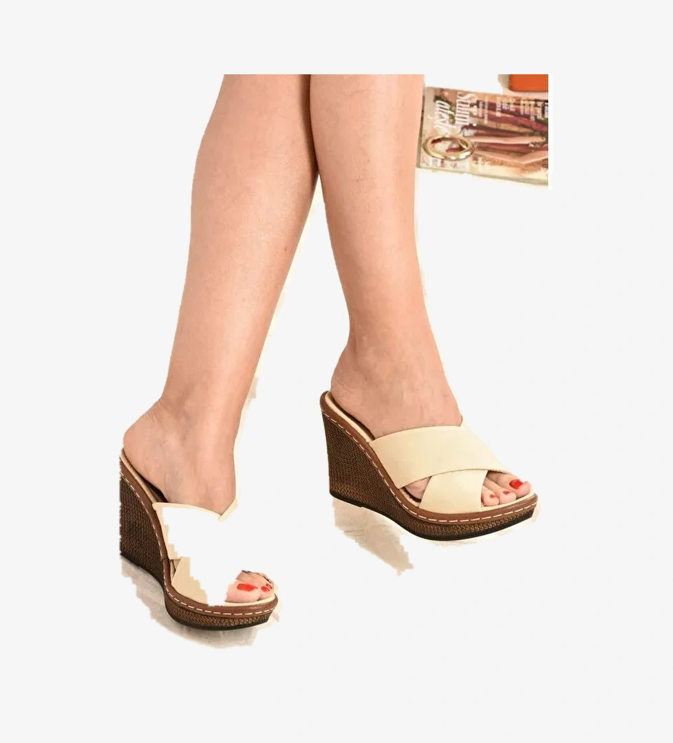 K674041005 Bej Kadın Terlik - Görsel 1