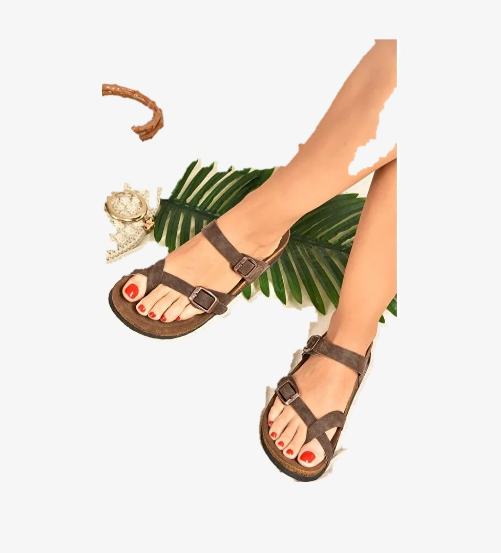 K777613402 Kahverengi Kadın Terlik