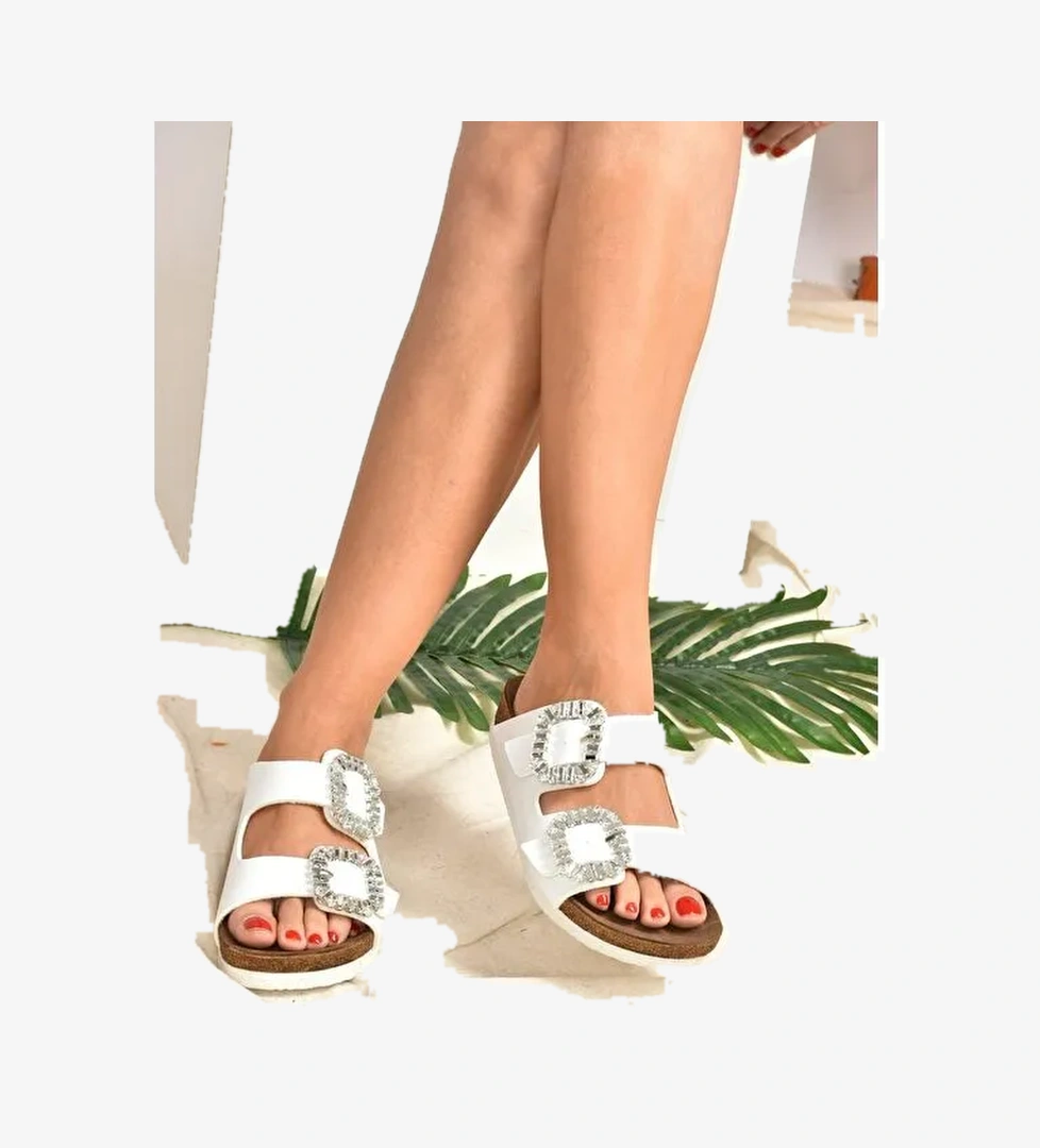 K777604809 Beyaz Kadın Terlik