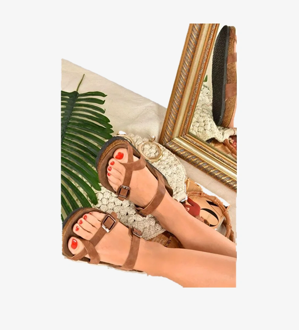 K777613402 Taba Kadın Terlik - Görsel 1