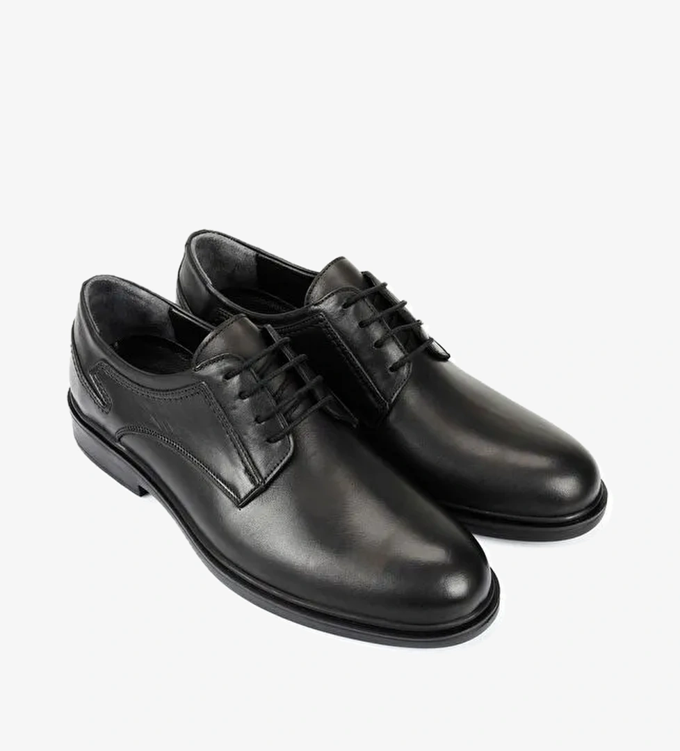 Hakiki Deri Yuvarlak Burun Bağcıklı Günlük Erkek Ayakkabı 42376 - Görsel 1