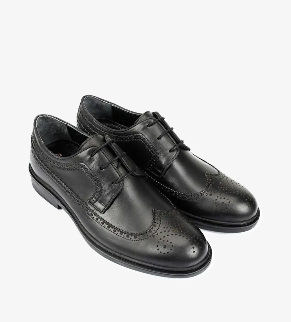 Hakiki Deri Yuvarlak Burun Bağcıklı Günlük Erkek Ayakkabı 42054 - Görsel 1