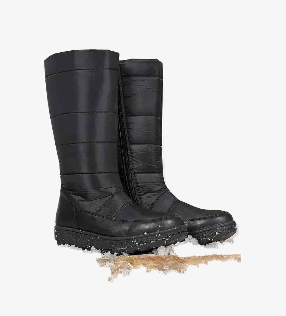 Yuvarlak Burun Fermuarlı Kadın Kar Botu 46580 - Görsel 1