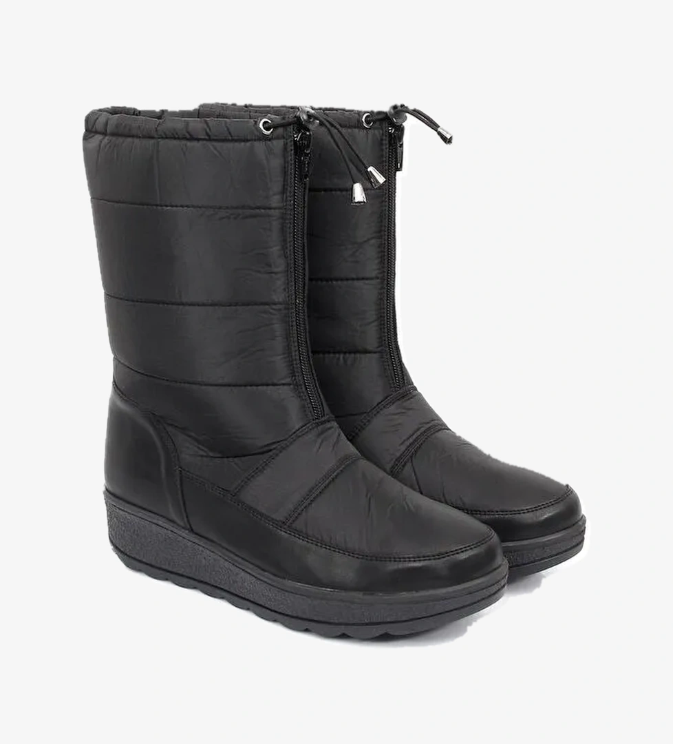 Yuvarlak Burun Ön Fermuarlı Kadın Kar Botu 52416 - Görsel 1