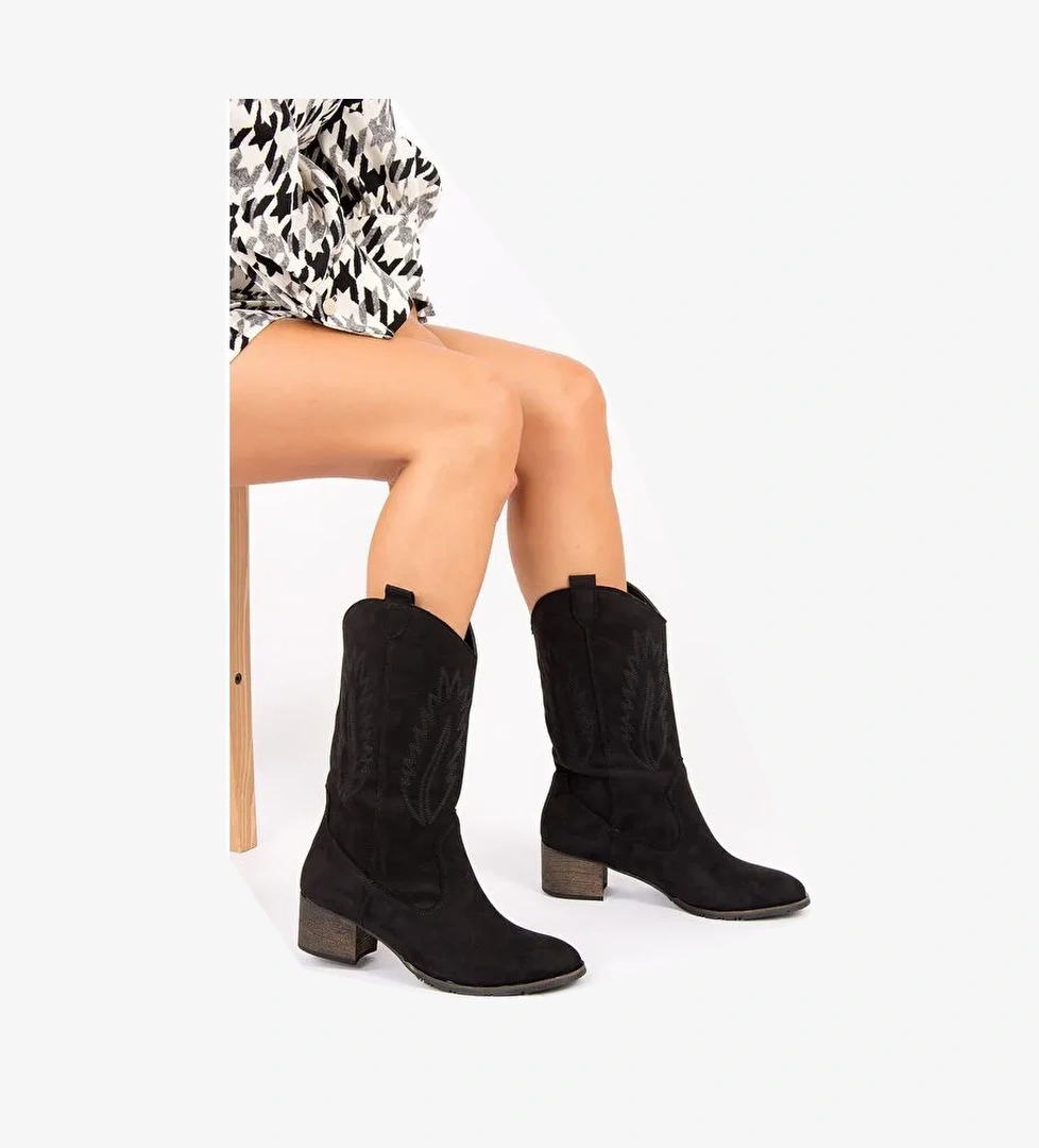 E267730002 Siyah Kadın Bot - Görsel 1