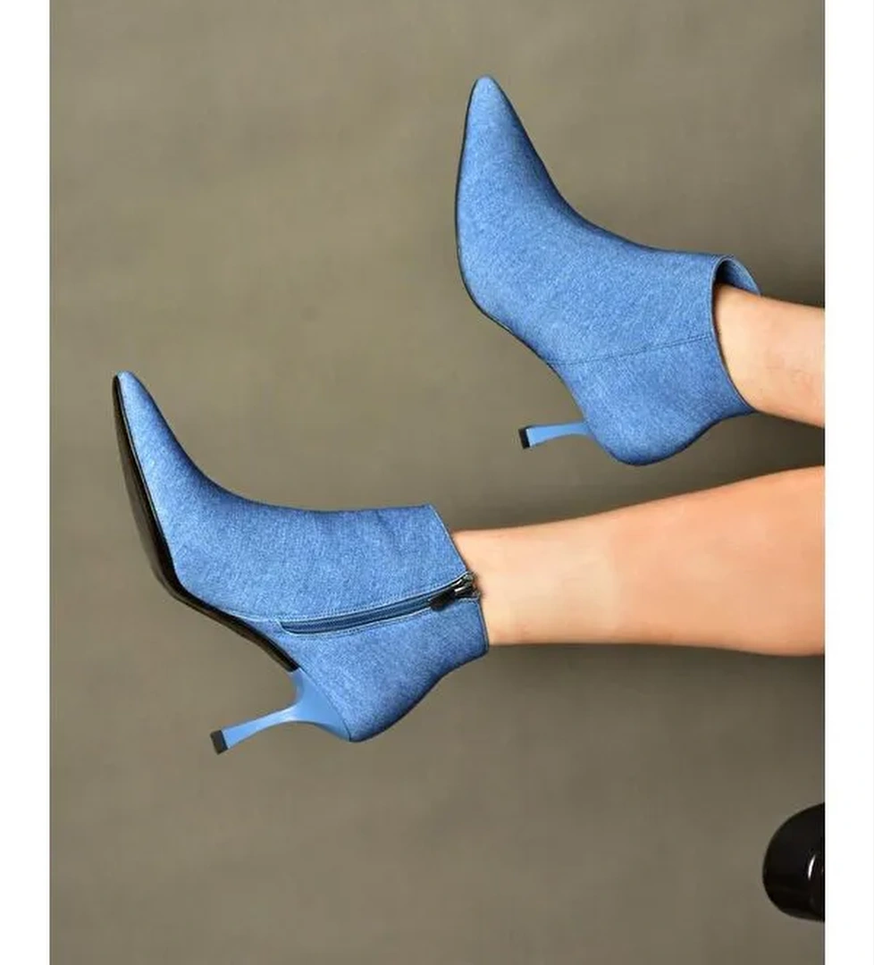 N2821021 Lacivert Kadın Bot - Görsel 1