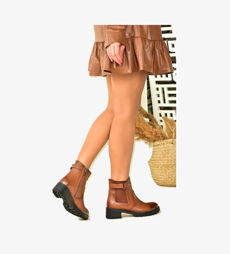 Fox Shoes N5550538 Siyah Taba Kadın Bot model görseli