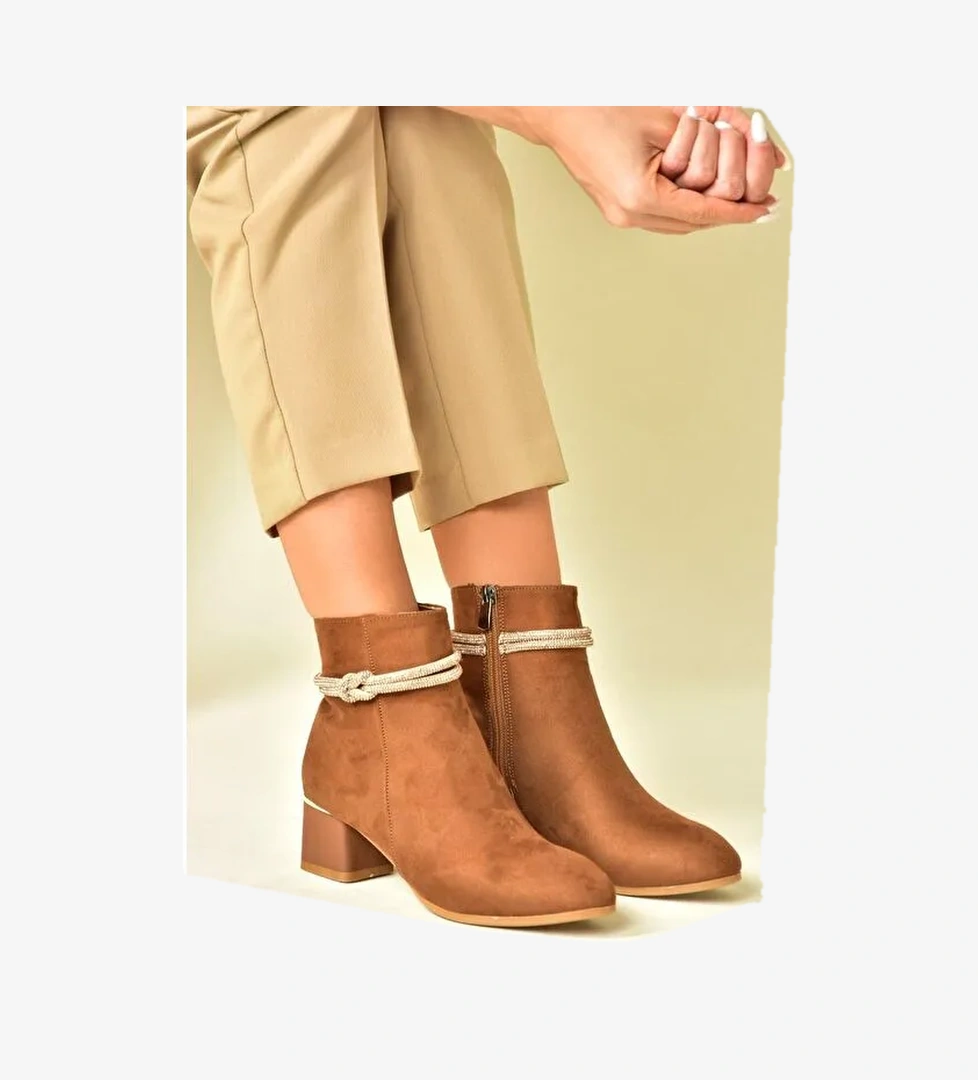 Fox Shoes N2510350 Siyah Taba Kadın Bot model görseli