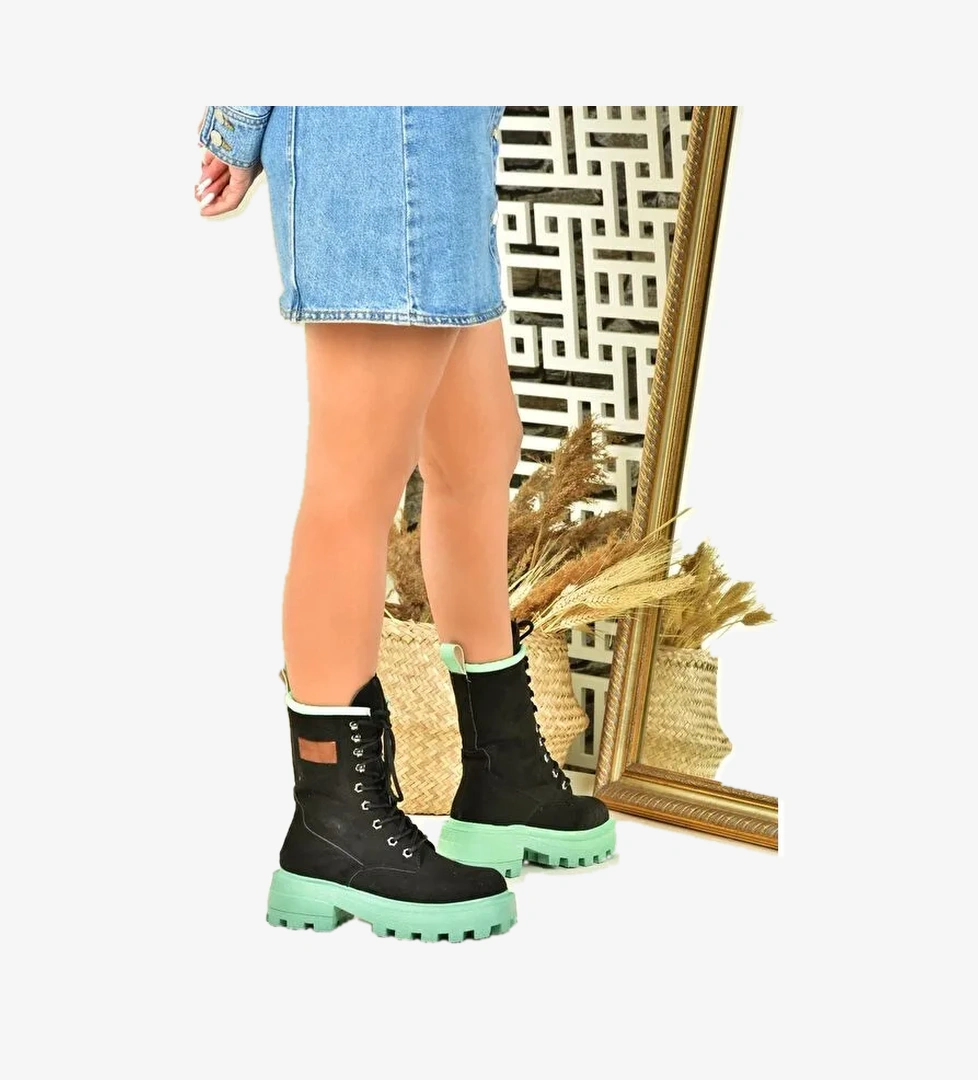 L9739160 Siyah/Yeşil Kadın Bot