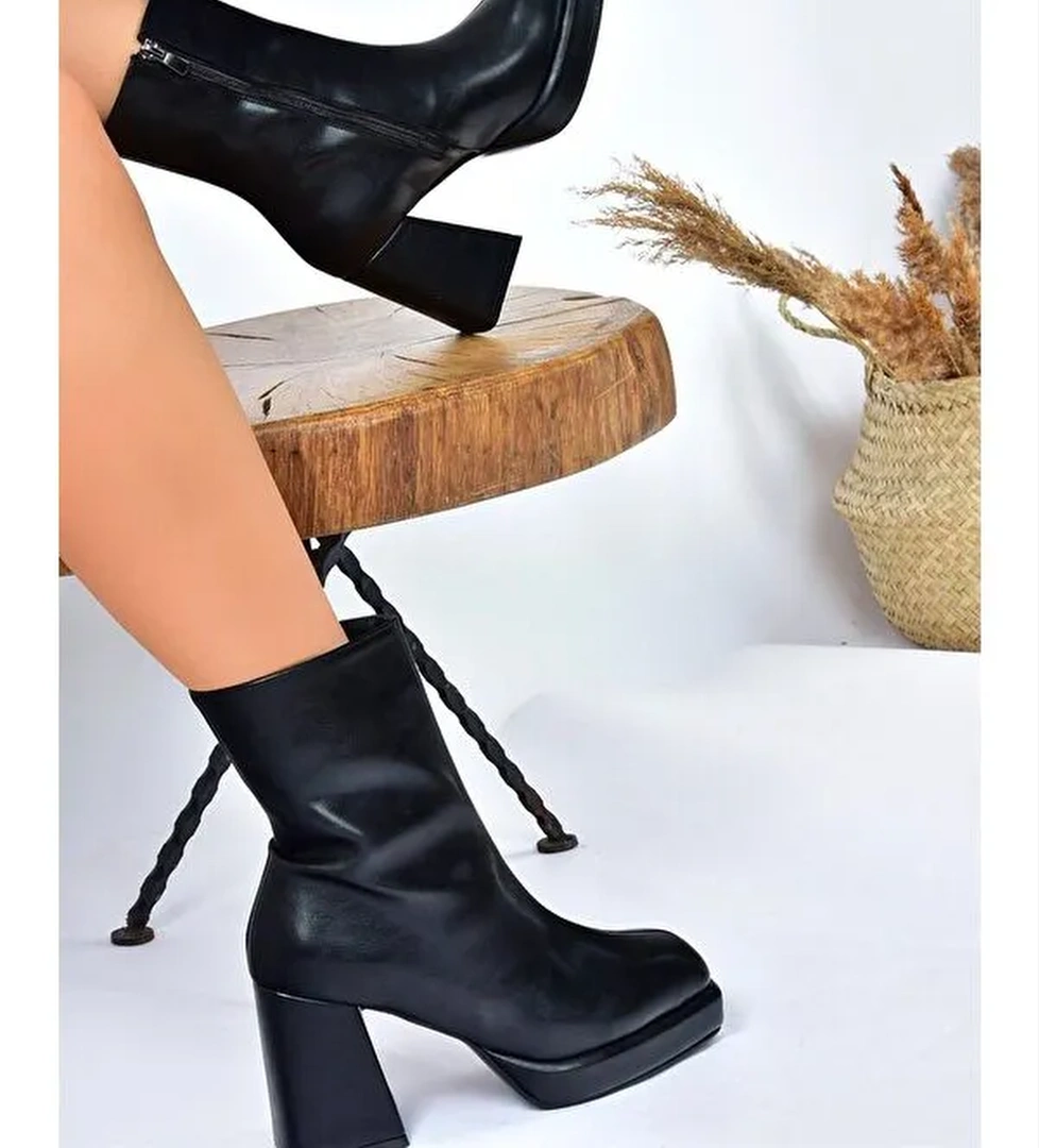 Fox Shoes L2821902 Ten Siyah Kadın Bot model görseli