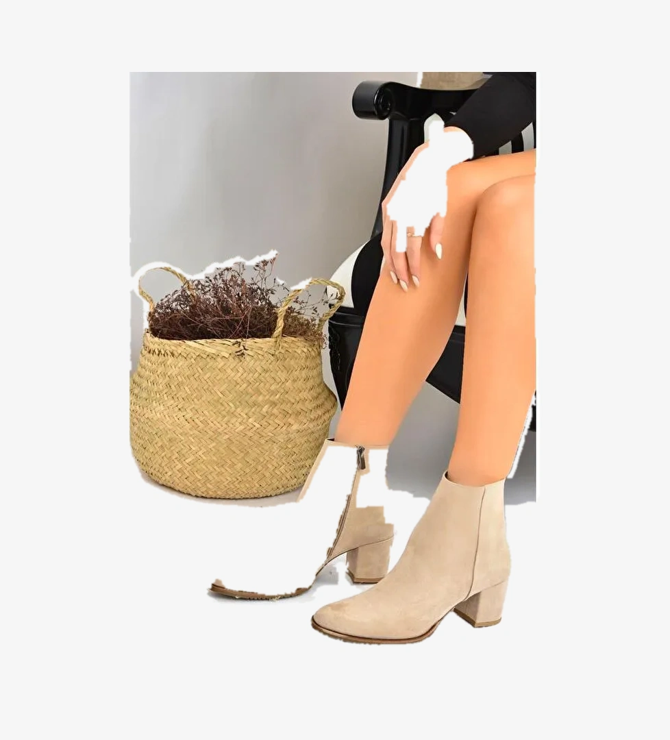 G654013102 Bej Kadın Bot - Görsel 1