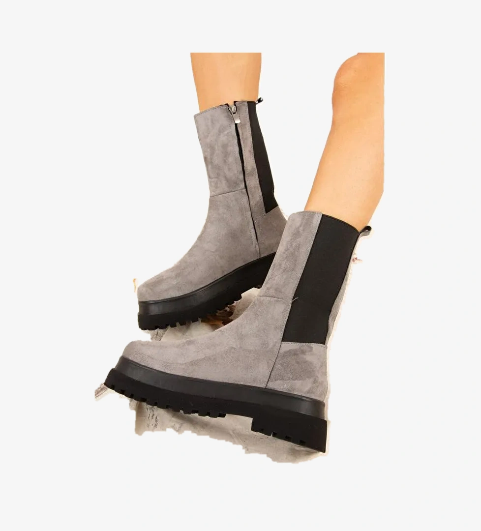 J267063102 Gri Kadın Bot - Görsel 1