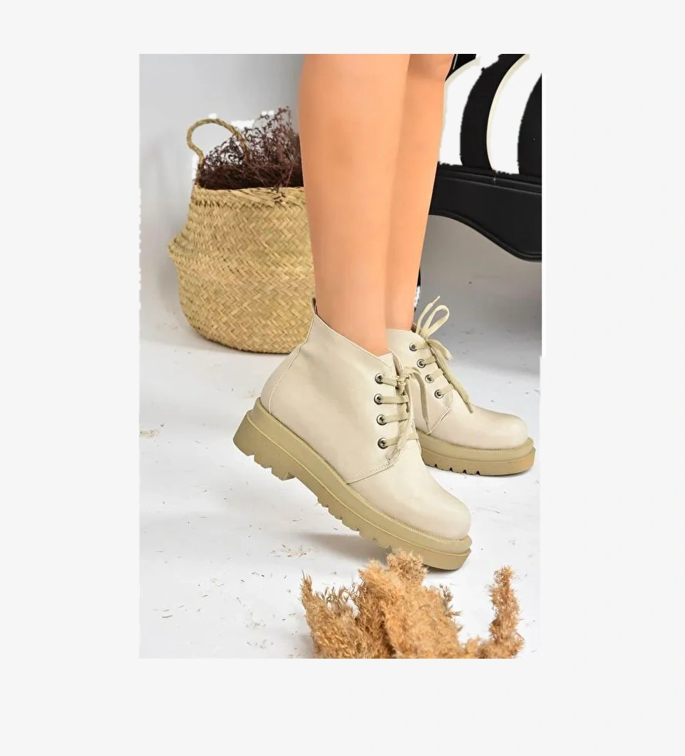 L9960338 Bej Kadın Bot - Görsel 1