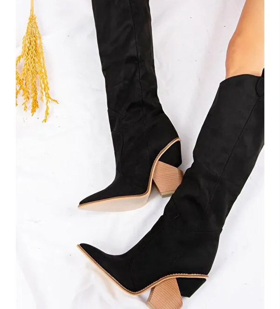 J372537202 Siyah Kadın Çizme - Görsel 1