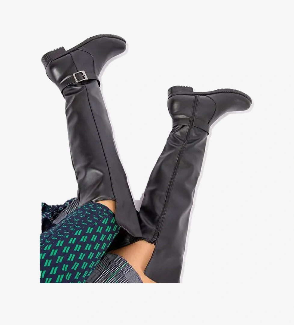 E726561809 Siyah Kadın Çizme - Görsel 1