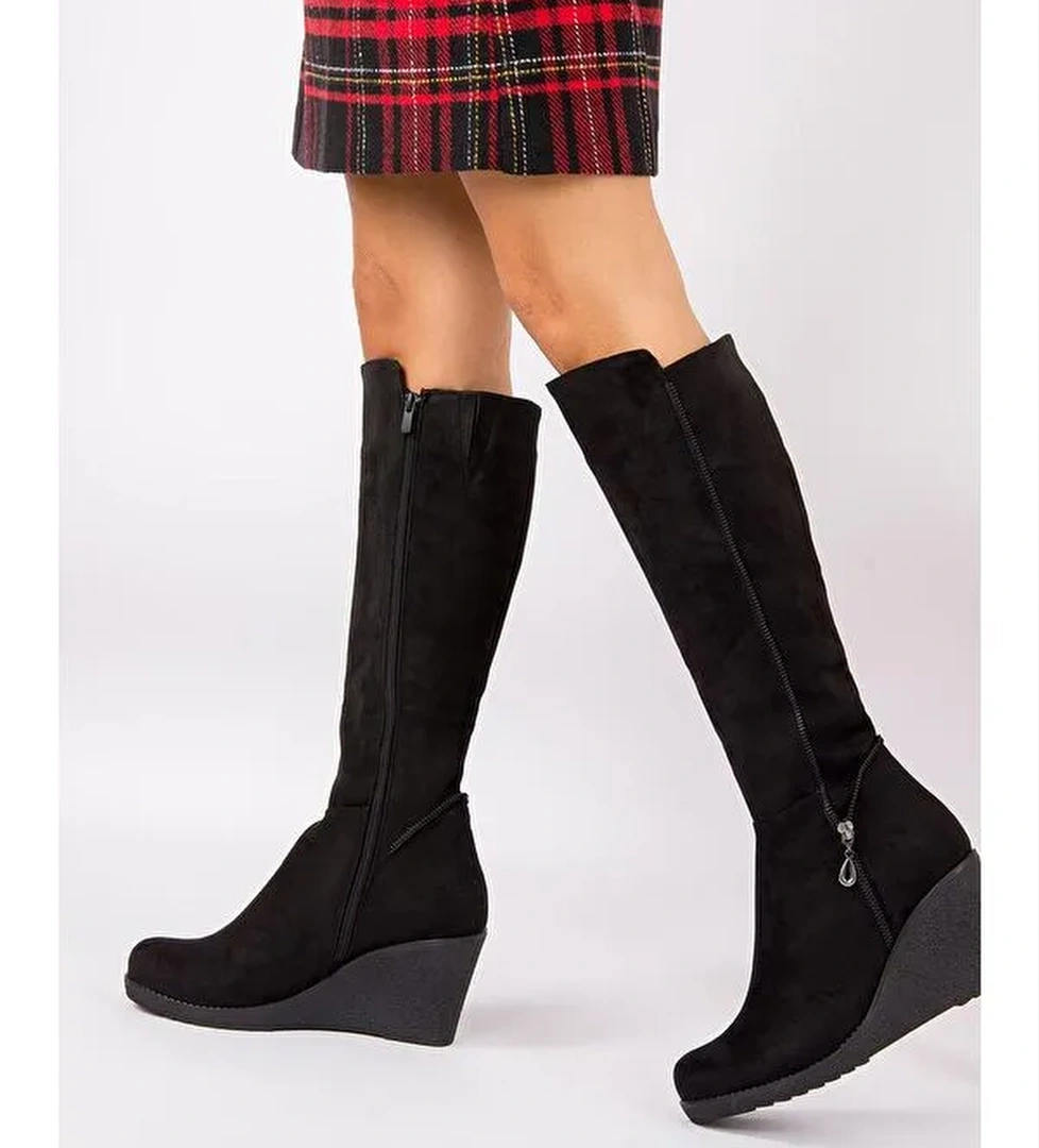 E674220202 Siyah Kadın Çizme - Görsel 1