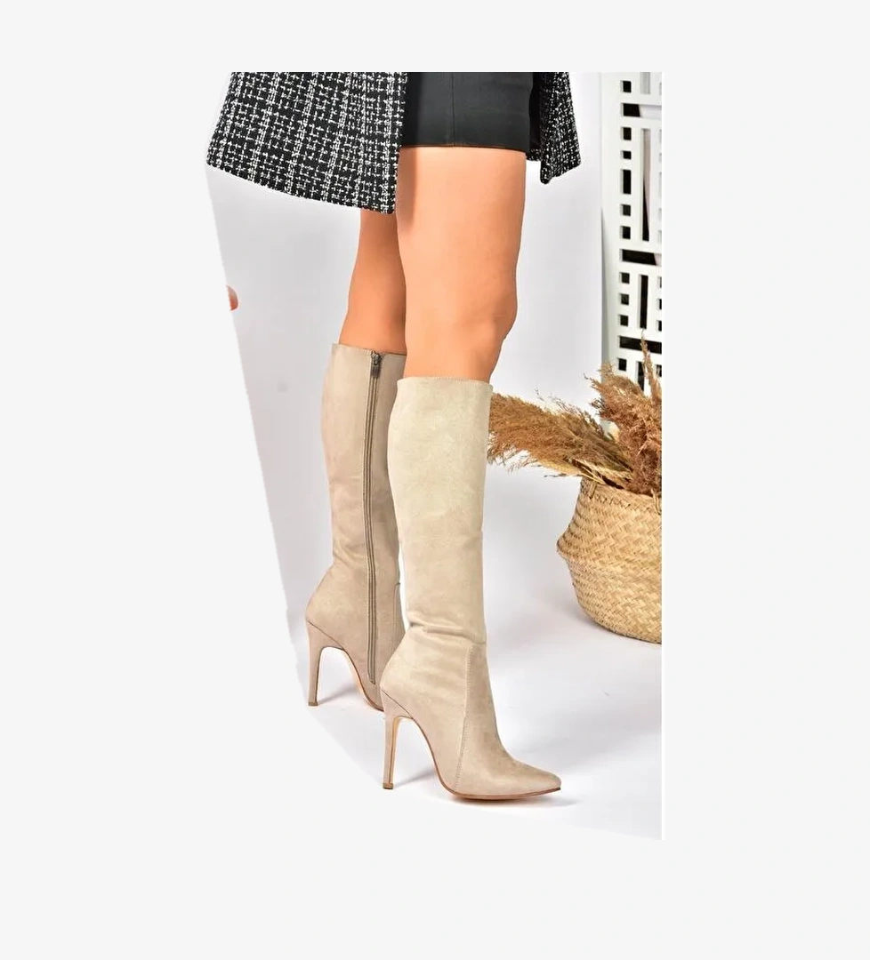 N3725301 Bej Kadın Çizme