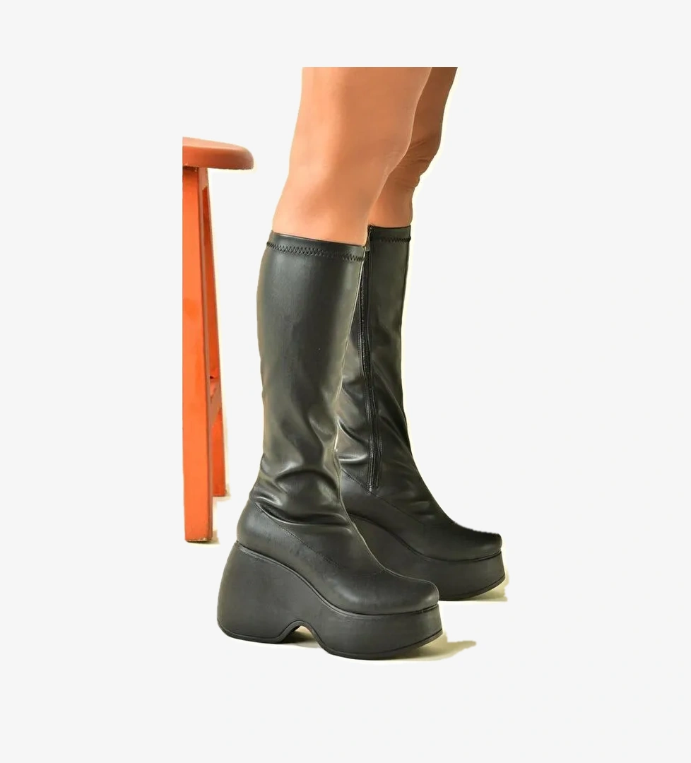 N9734444 Siyah Kadın Çizme - Görsel 1