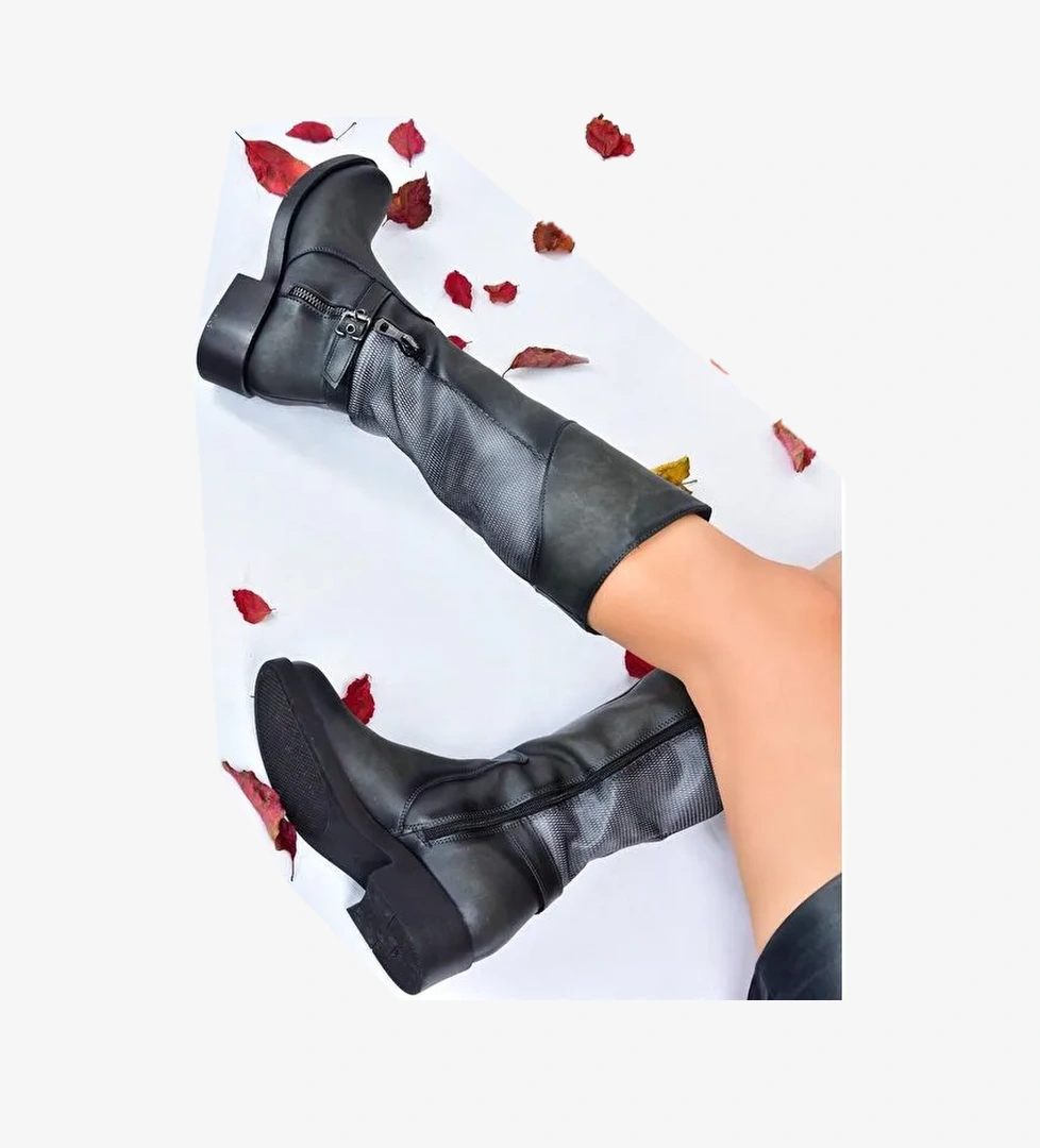 C674270109 Gri Kadın Çizme