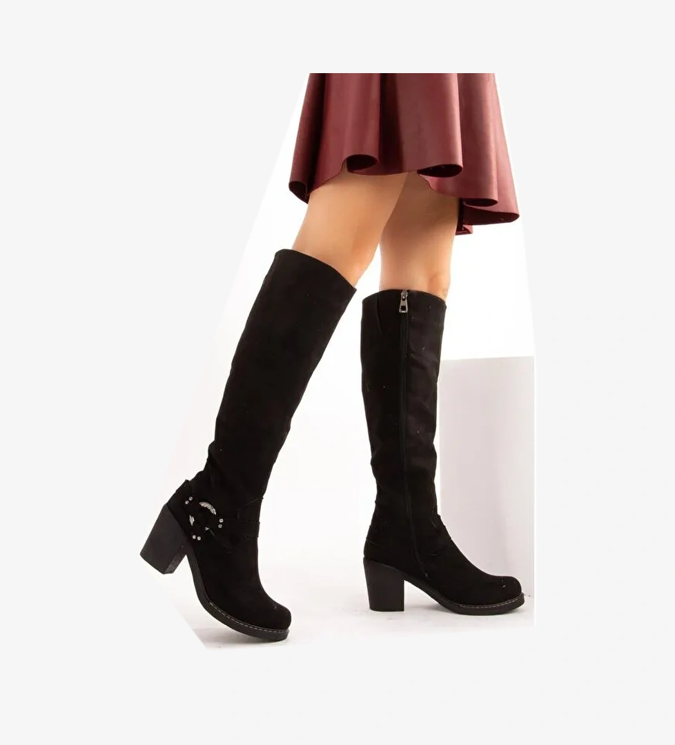 E674250002 Siyah Kadın Çizme - Görsel 1