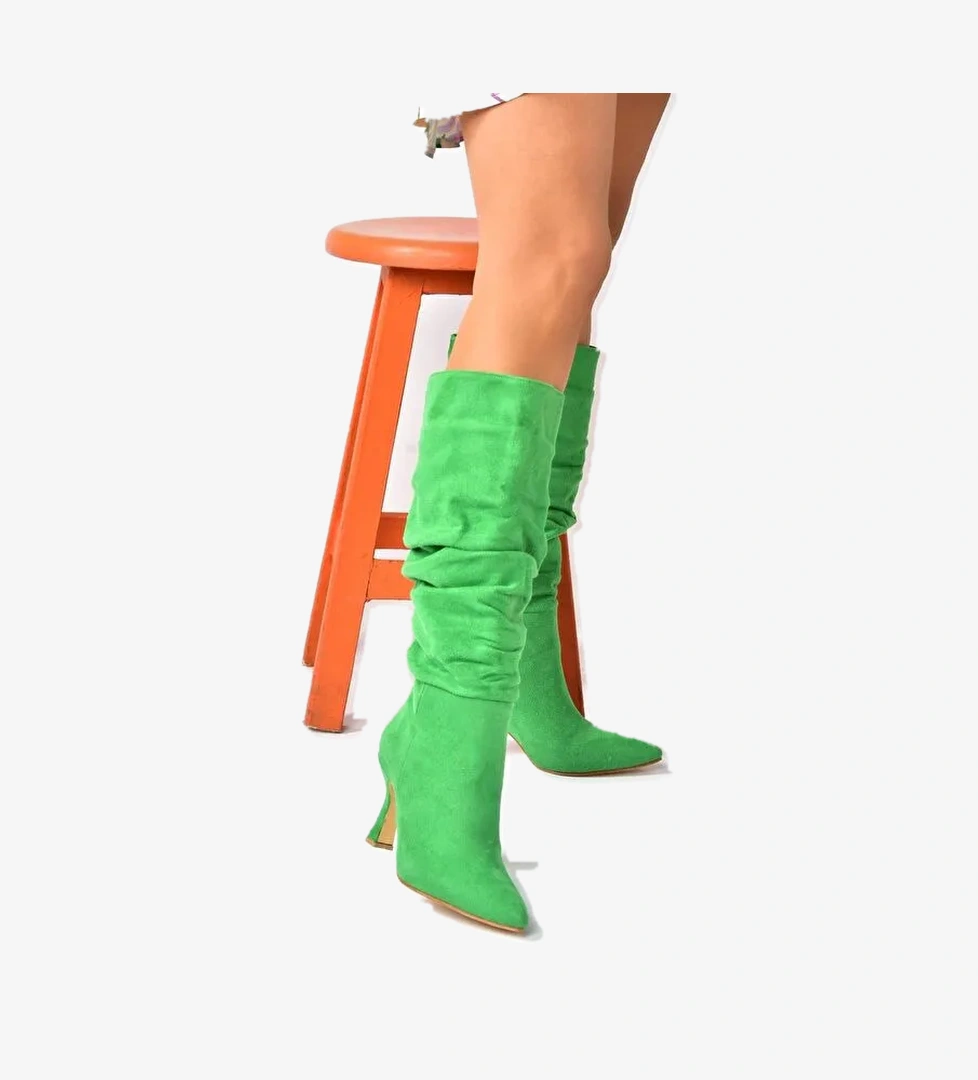 N7498300 Yeşil Kadın Çizme - Görsel 1