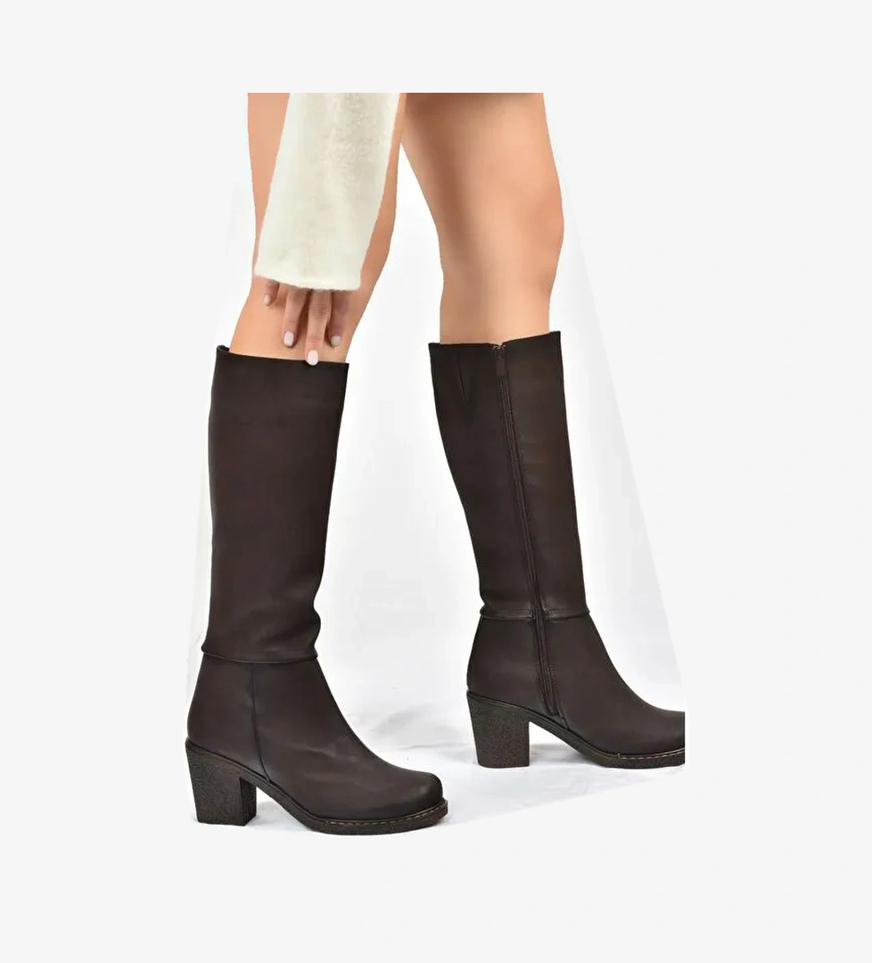 C674250309 Kahverengi Kadın Çizme - Görsel 1