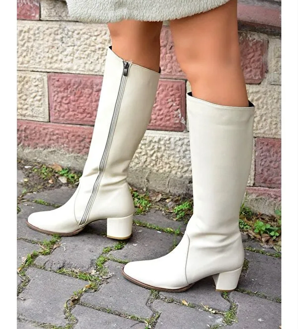 Krem Günlük Kadın Çizme A654252709