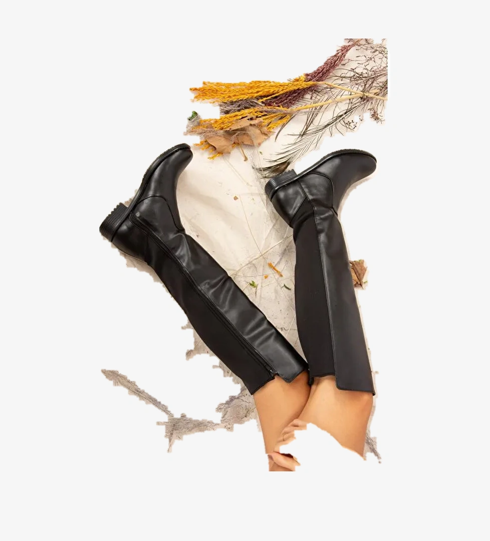 J726533209 Siyah Kadın Çizme - Görsel 1