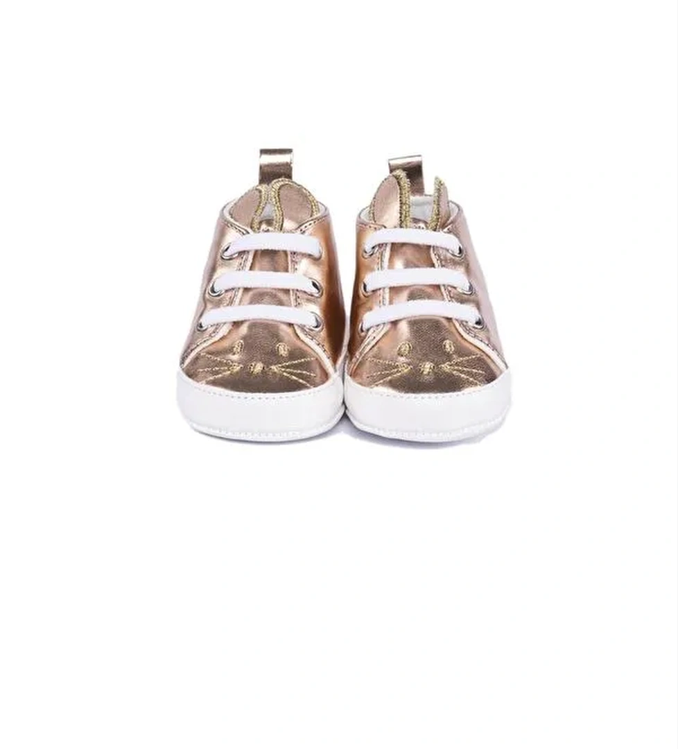 Tavşan Nakışlı Rose Rugan Patik