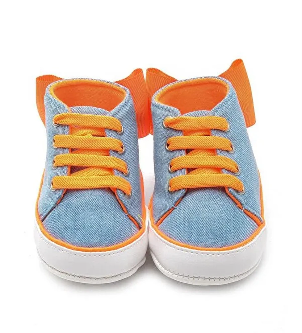 Fosforlu Kurdele Bebek Patik Turuncu - Görsel 1