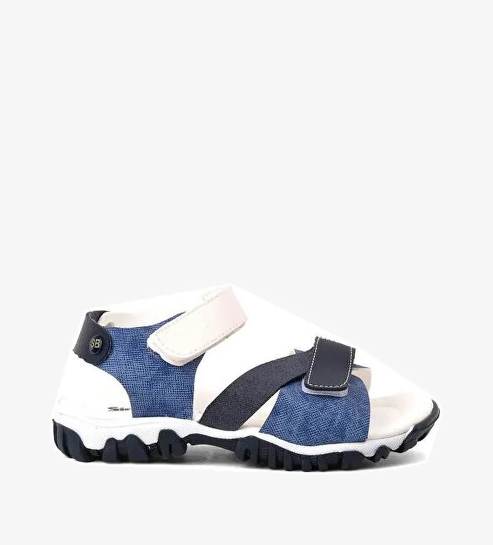 Mavi Cırtlı Ortopedik Erkek Çocuk Sandalet Şr60 - Görsel 1