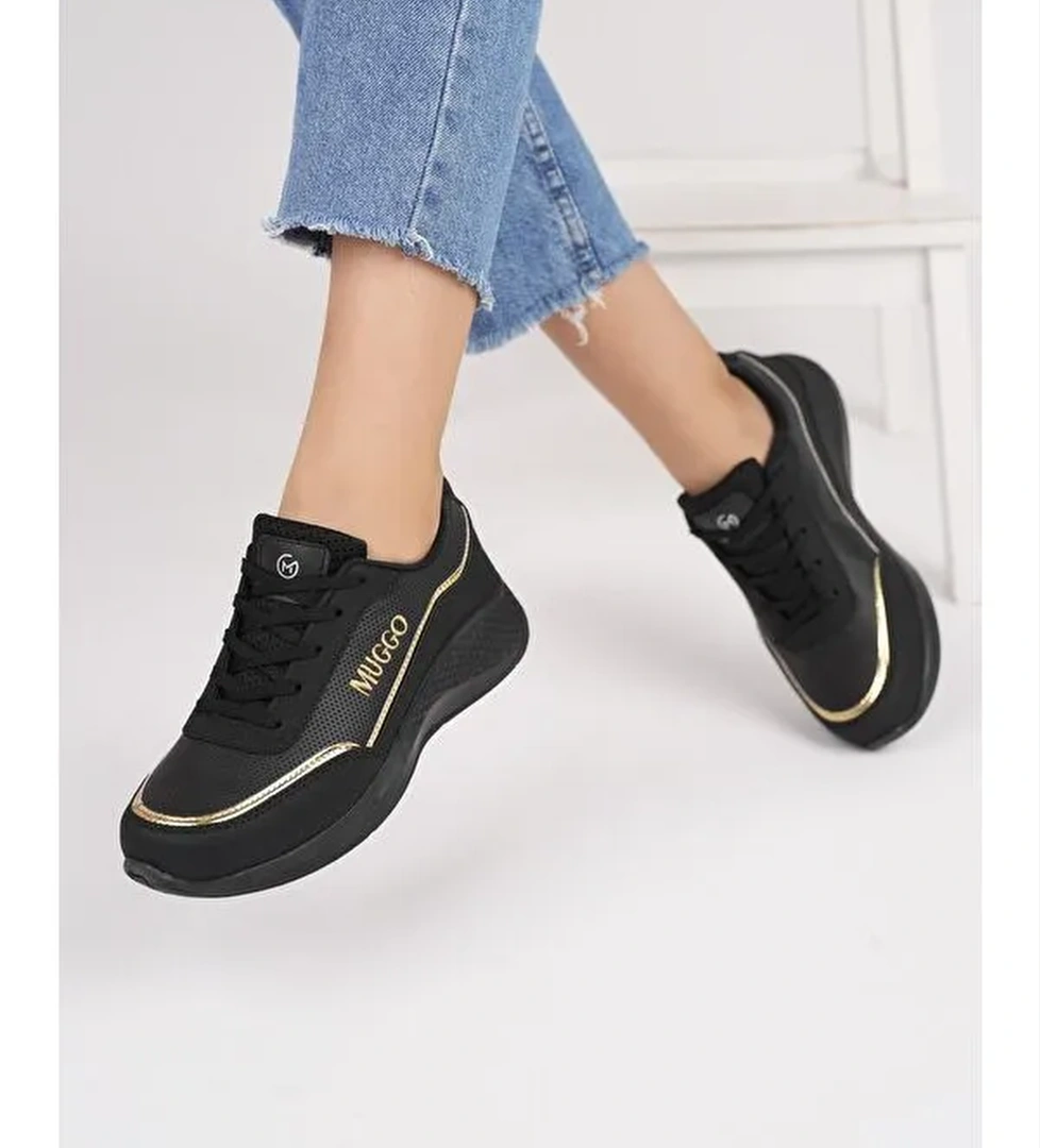 Happy Kadın Ortopedik Günlük Bağcıklı Şık Rahat Sneaker Spor Ayakkabı - Görsel 1